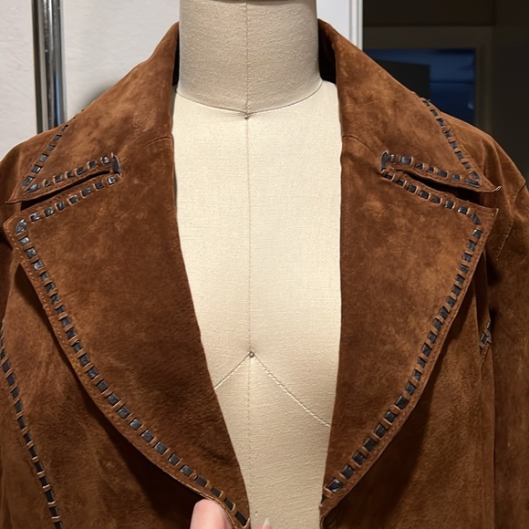Vintage Venus Leather for Wilson Leather Stitched Brown Suede Jacket - Picture 4 of 11
